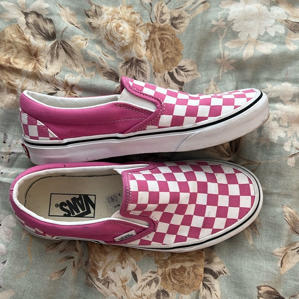 Pink checkered vans